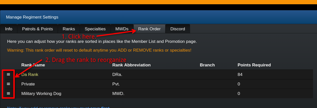 Step 5 - Reorder Ranks